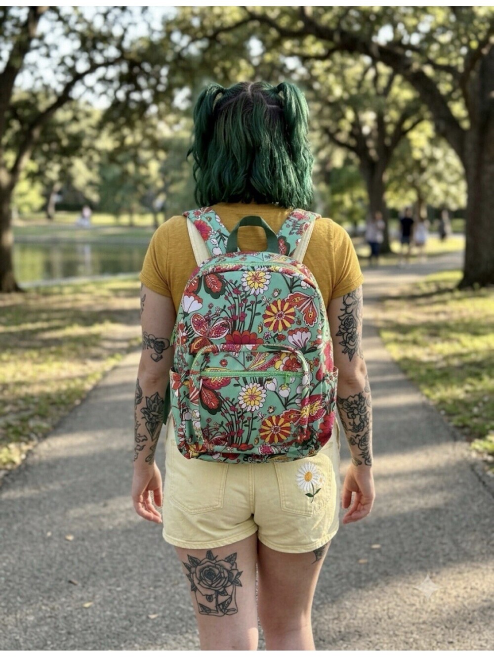 ban do Magic Garden Mint Laptop Backpack NWT Floral School Travel Bag 15"